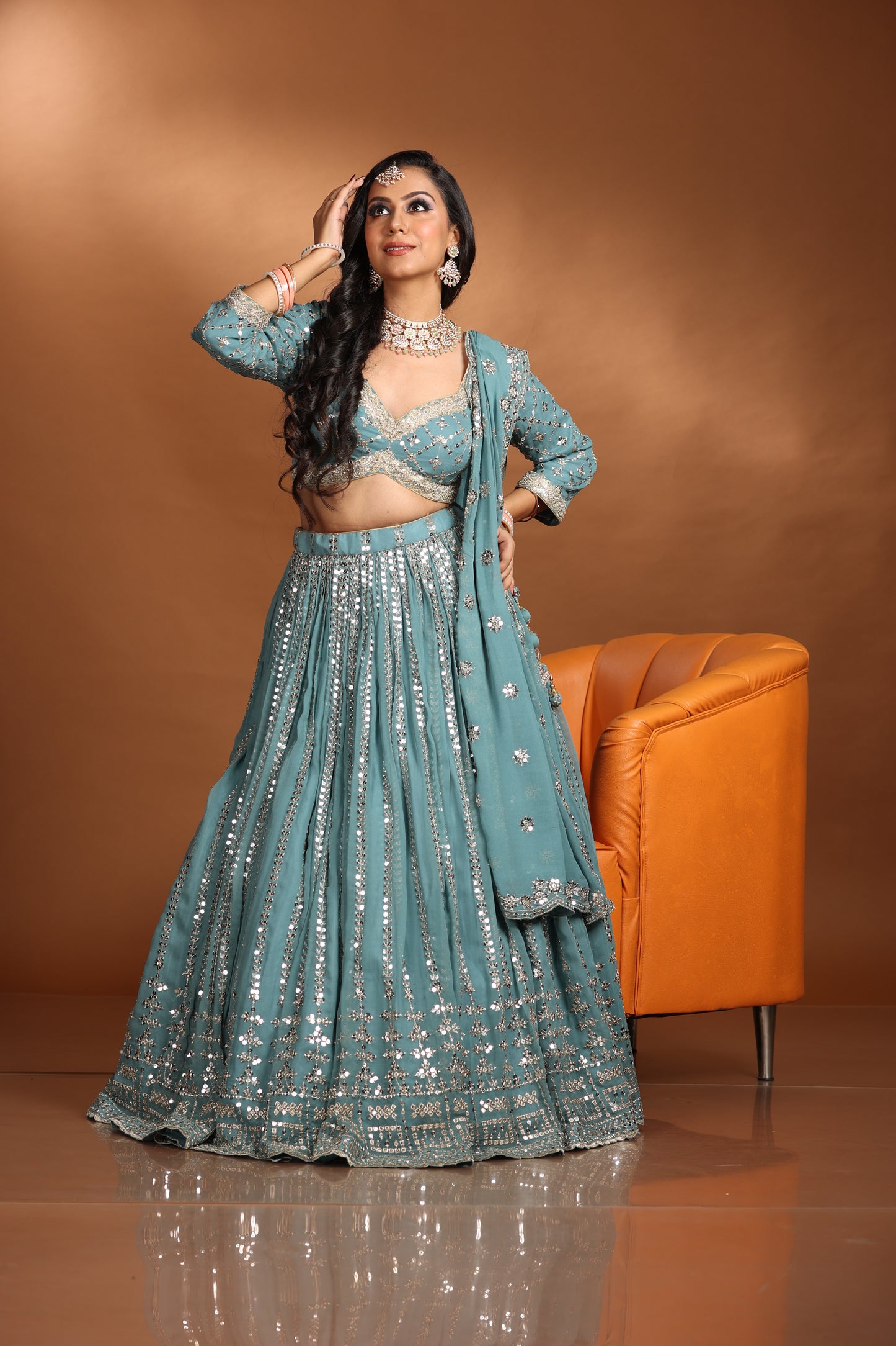 Mirror Work lehenga