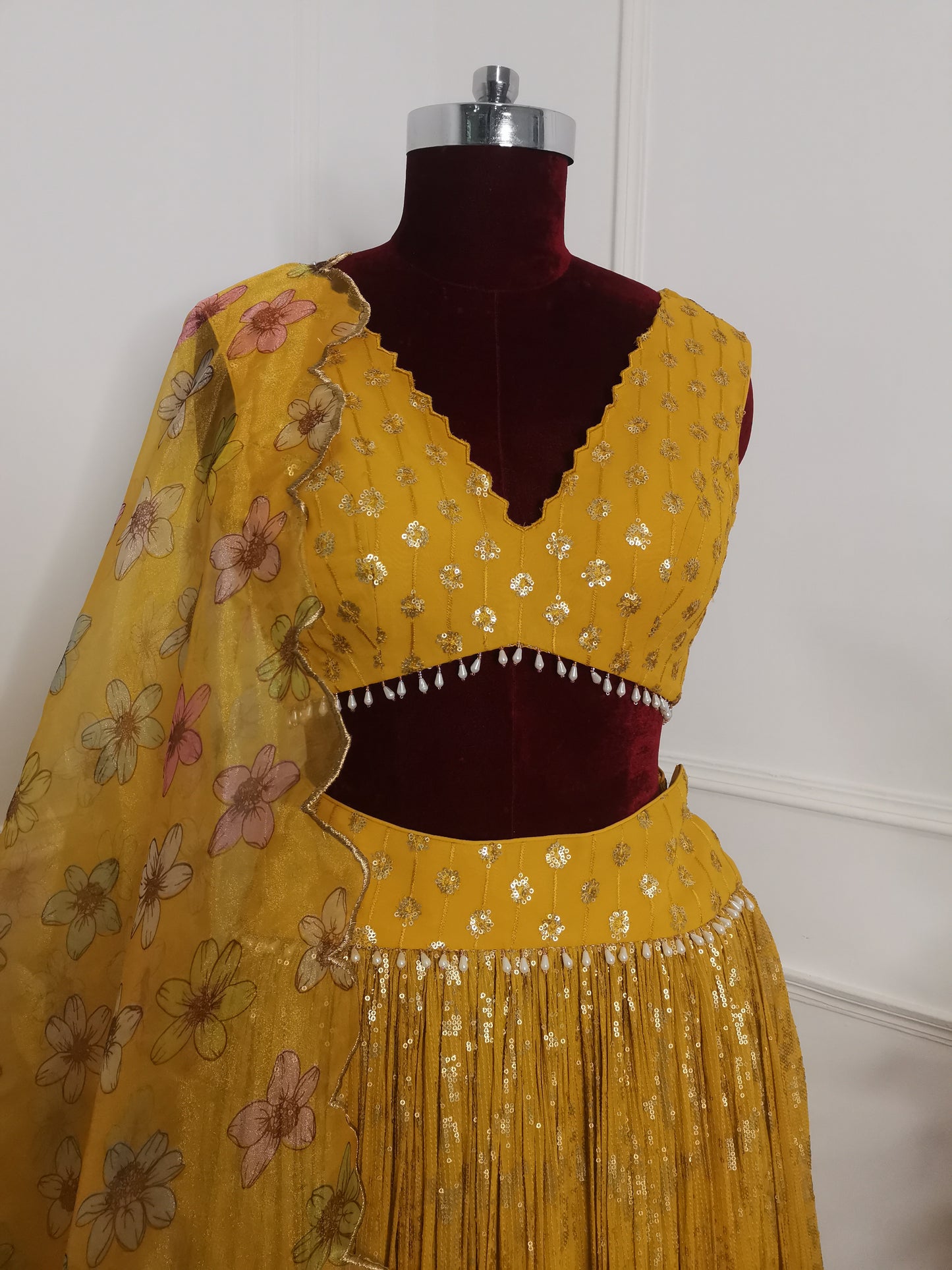Yellow Sequins Lehenga