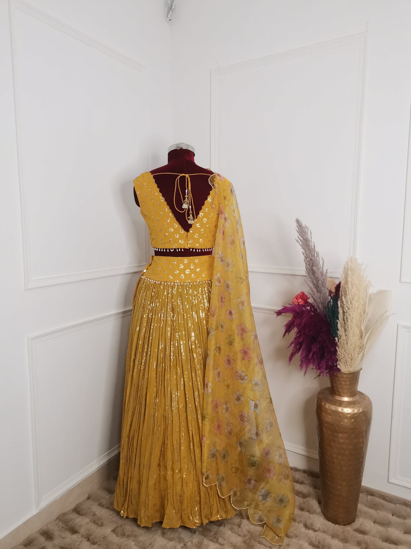 Yellow Sequins Lehenga