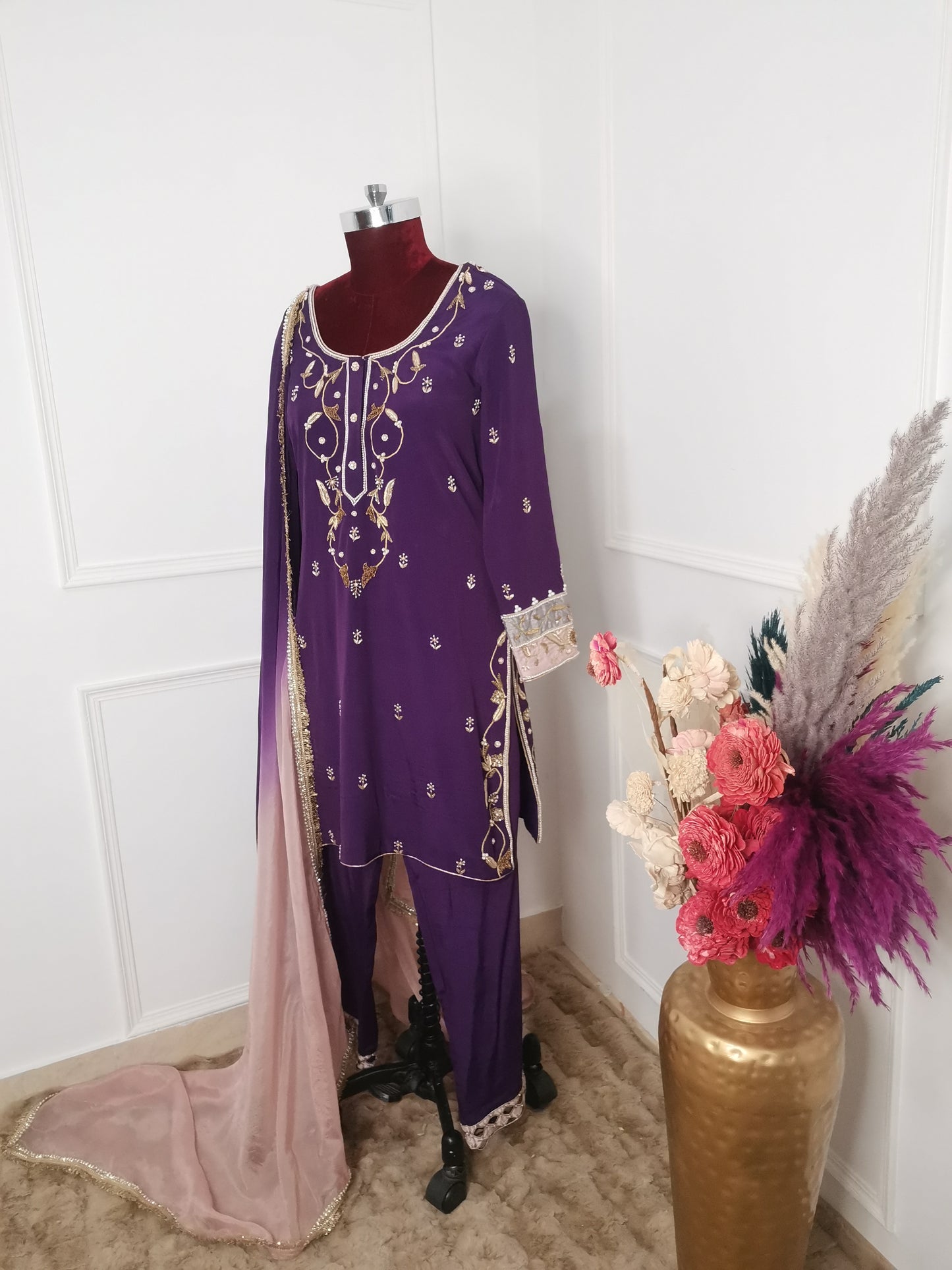 Purple Handwork Suit