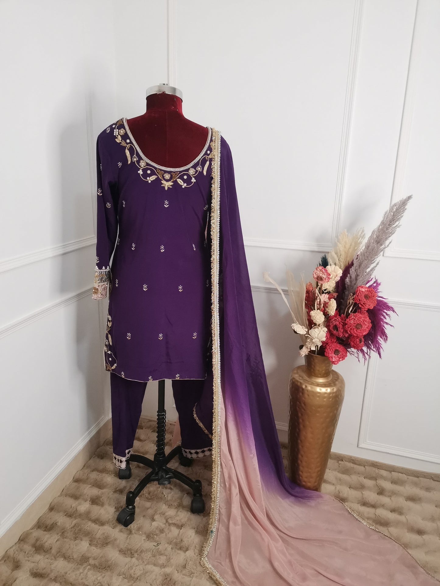 Purple Handwork Suit