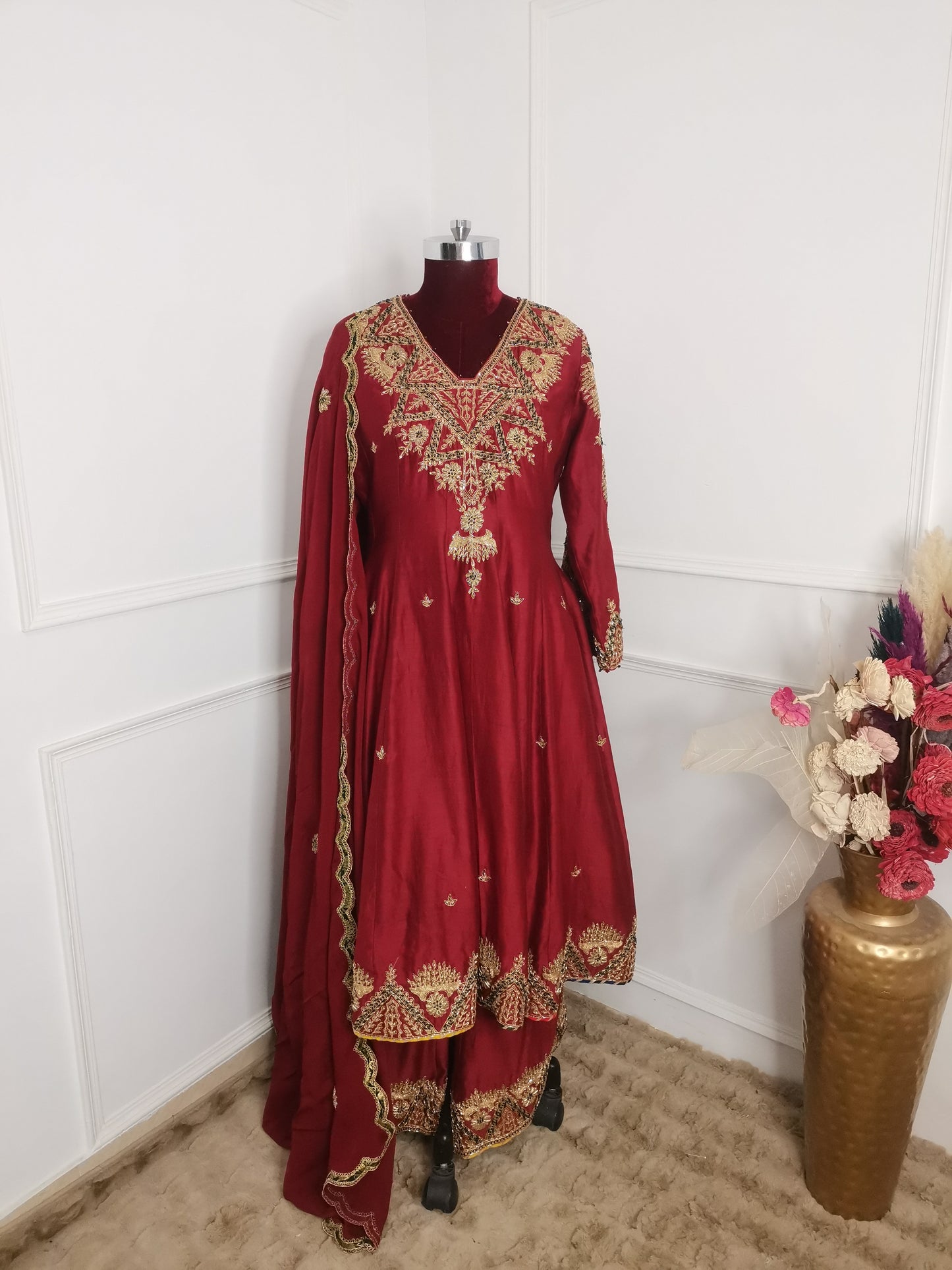Red Heavy Handwork Suit