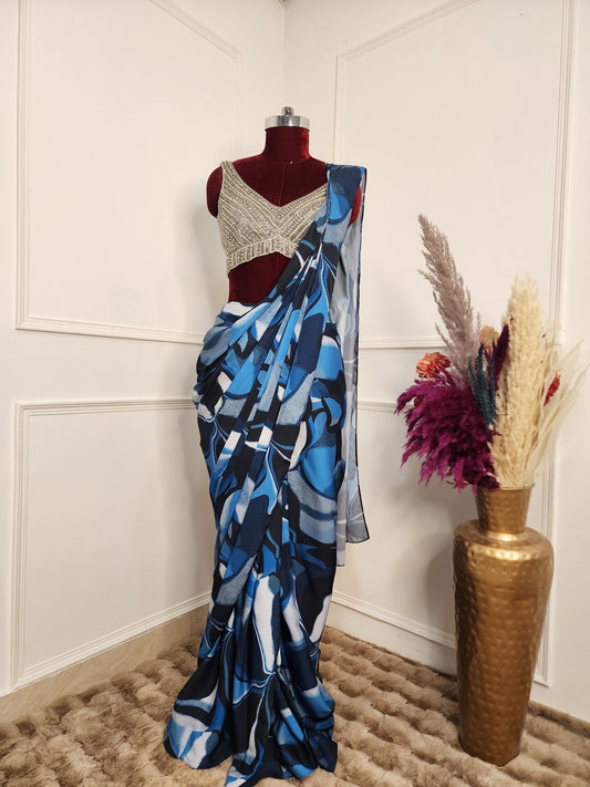 Printed Crepe Saree