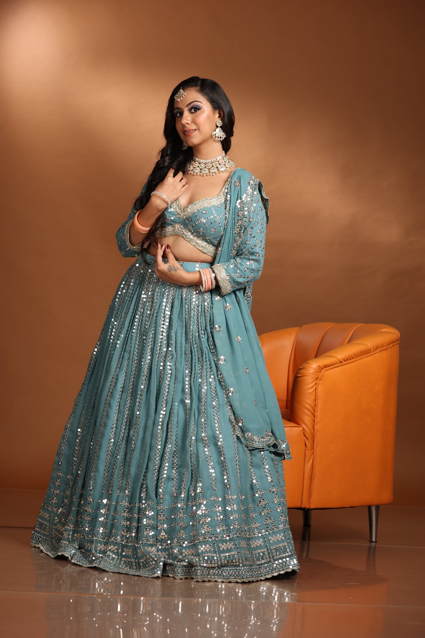 Mirror Work lehenga