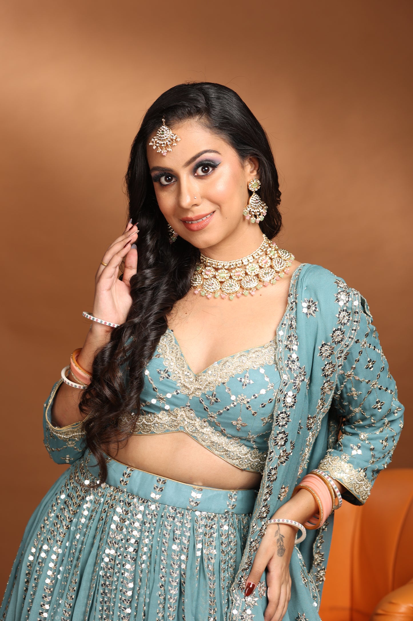 Mirror Work lehenga