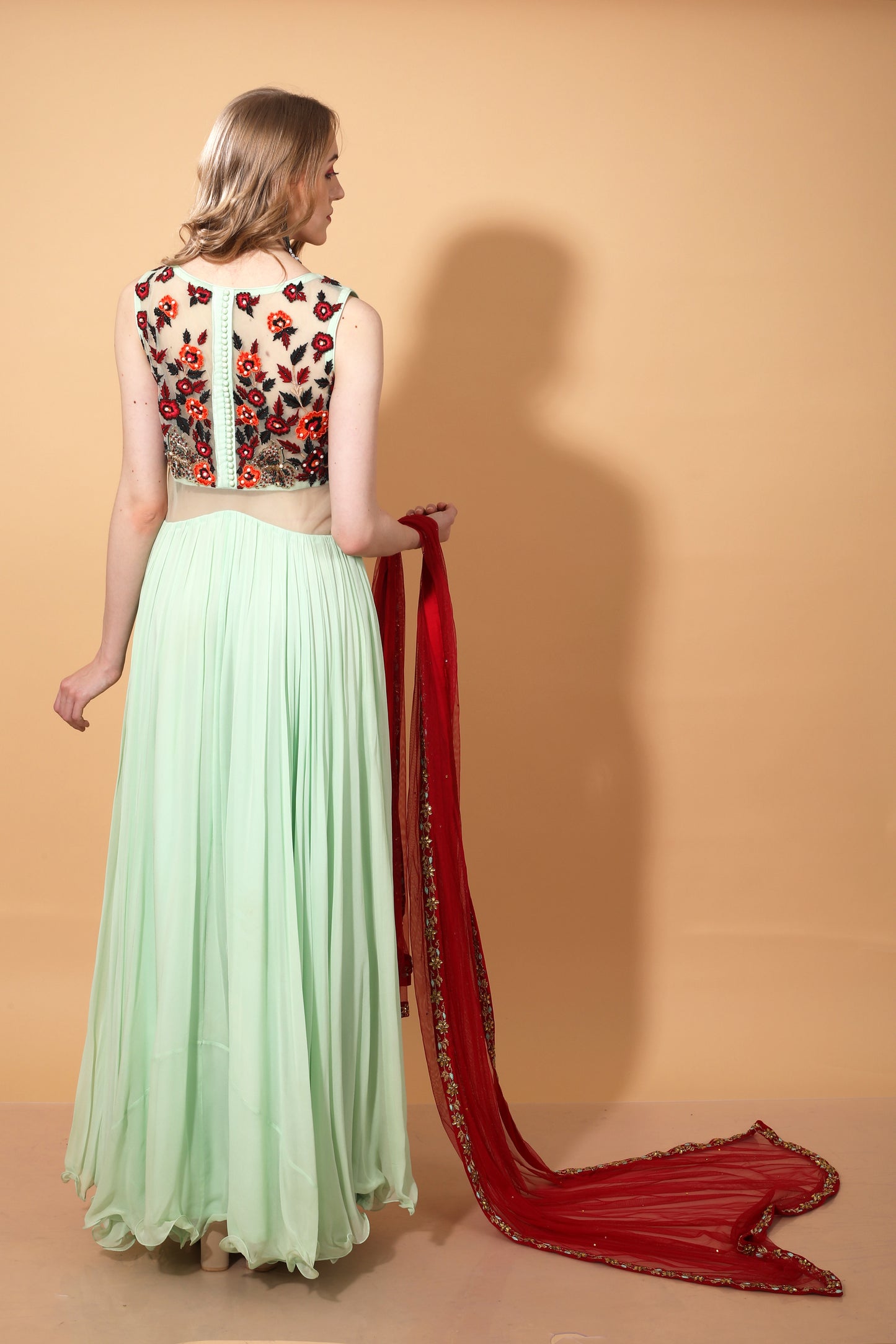 Tisha Sleeveless Embroidery Anarkali