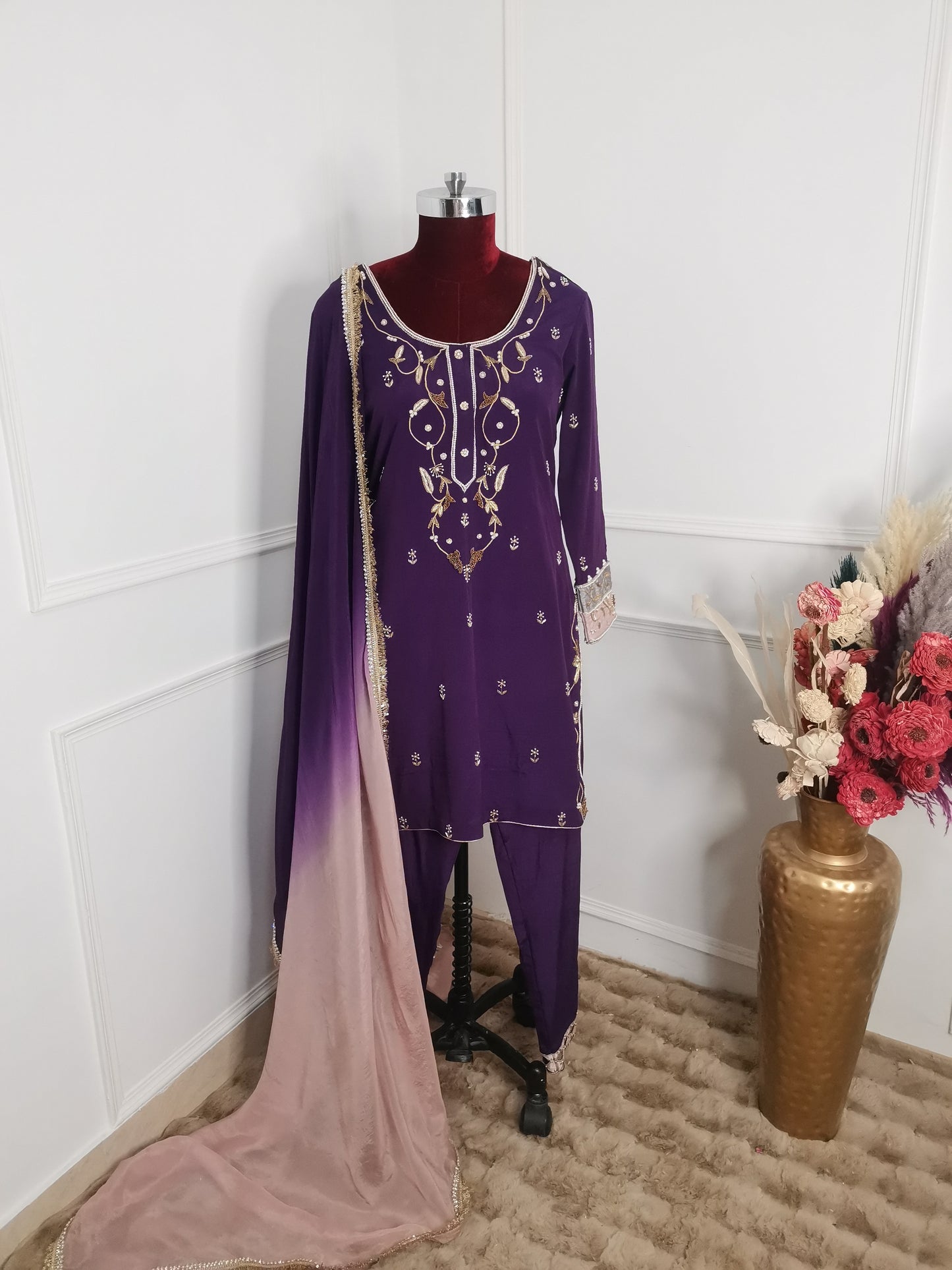 Purple Handwork Suit