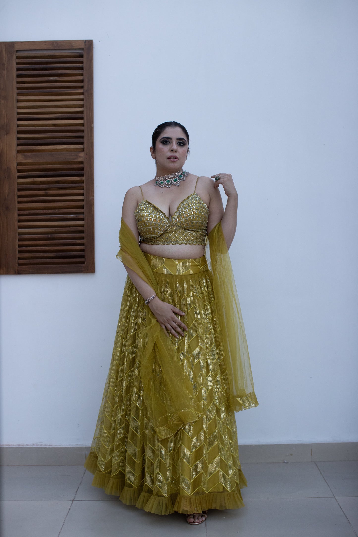 Pihu Mustard Lehenga