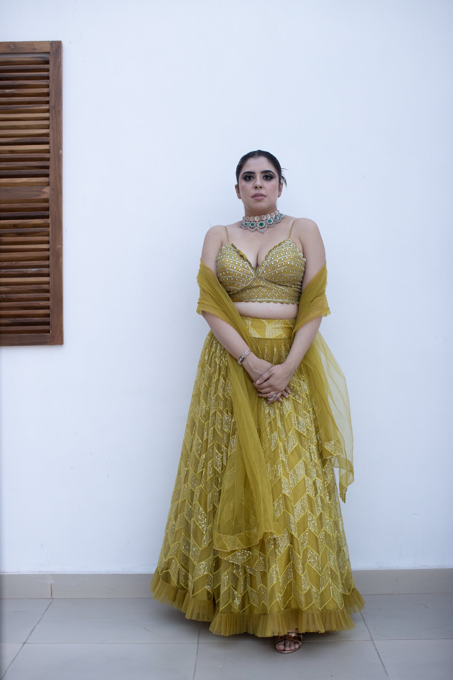 Pihu Mustard Lehenga