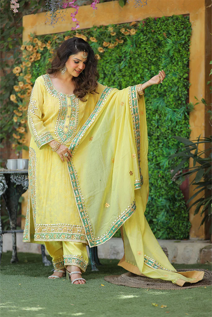 Yellow Gota Work Suit Set