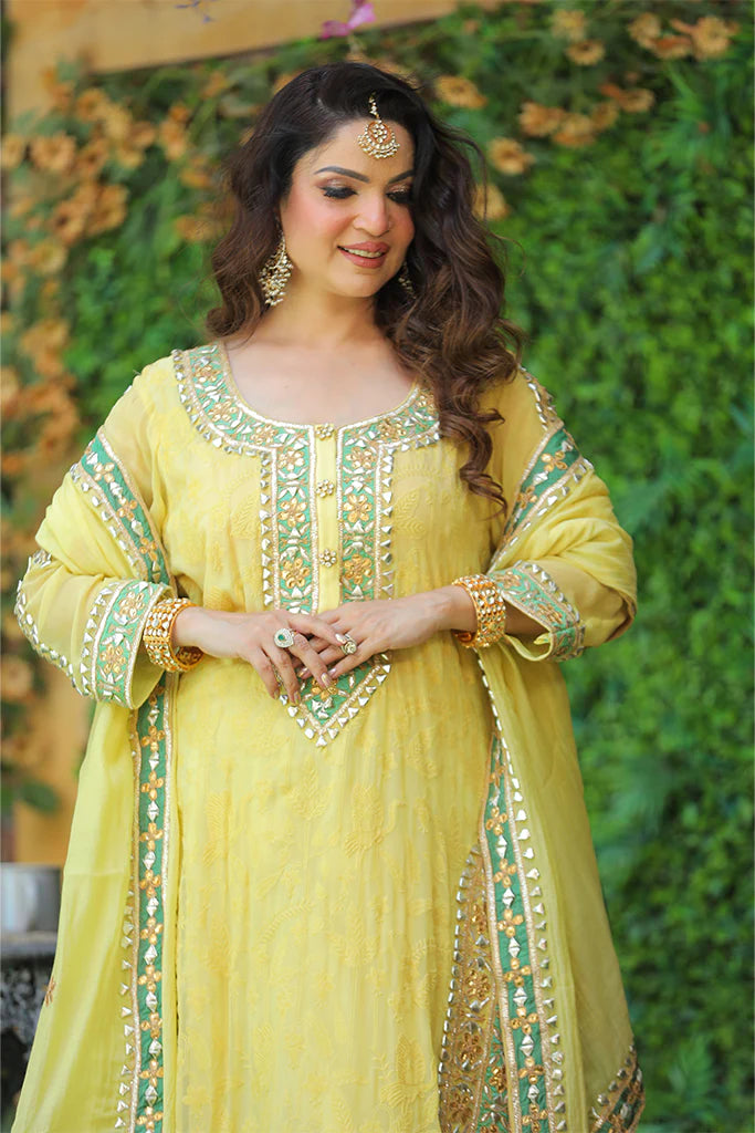 Yellow Gota Work Suit Set