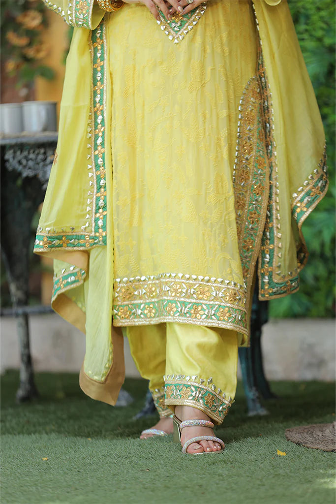 Yellow Gota Work Suit Set