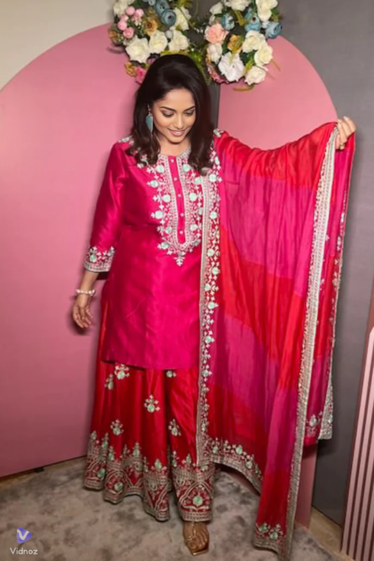 Heera Mandi Sharara suit with aari work